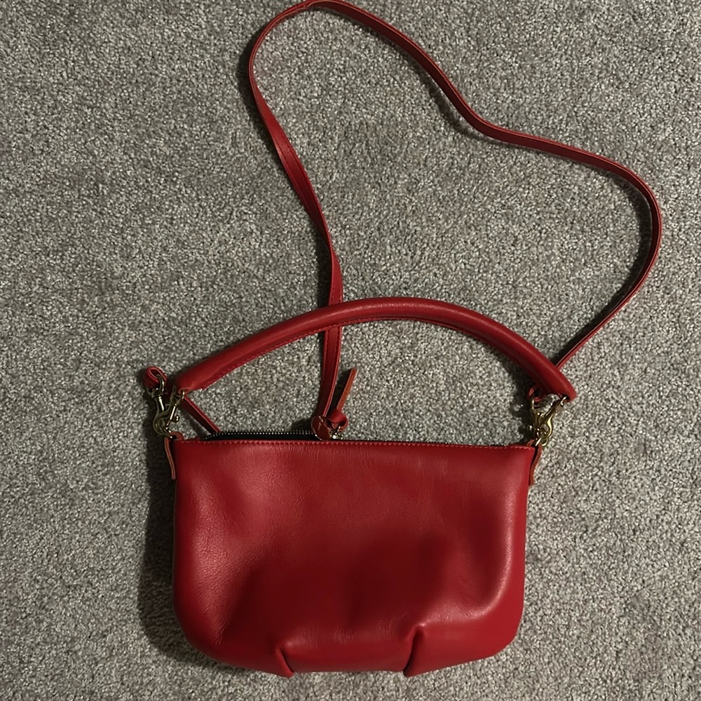 Clare V Petit Moyer red crossbody